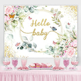 Lofaris Floral Glitter Butterfly Theme Baby Shower Backdrop